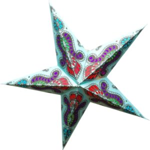 Kerstster nr. 58 - Blauwe ster "Blue dragon" - Papieren Kerststerren - Kerstdecoratie - Ø 60 cm - zonder verlichtingsset