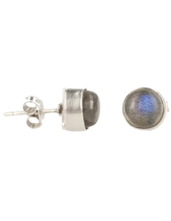 Labradoriet oorstekers zilver rond - Image 6