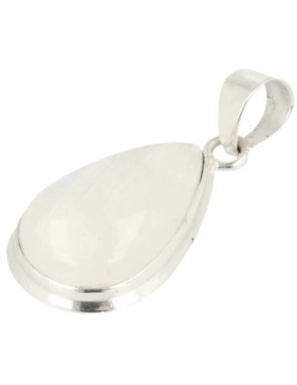Maansteen regenboog hanger zilver druppel