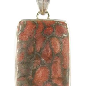 Mohaveturkoois rood hanger in zilver (gekleurd) nr. 4