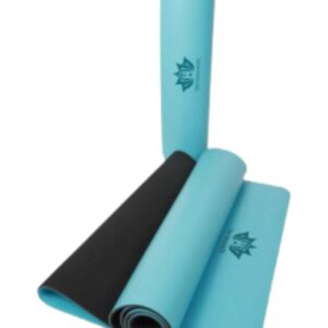 Om Namaste PU rubber Yogamat - mat voor yoga en fitness - licht blauw