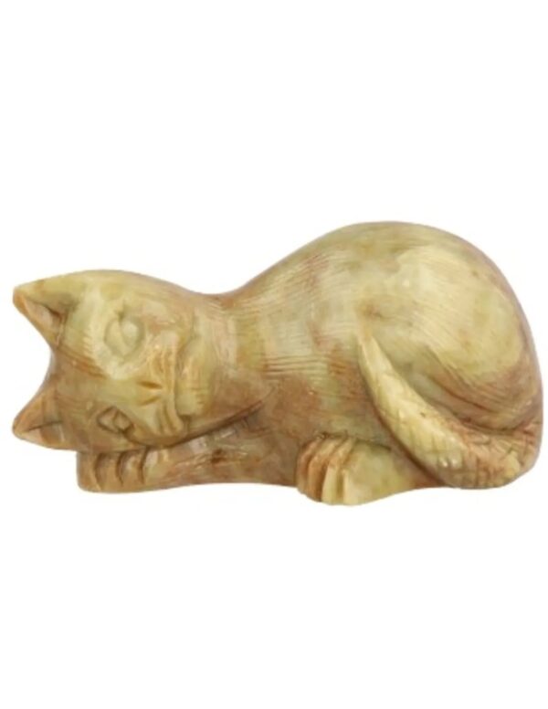 Speksteen kat slapend 7 cm