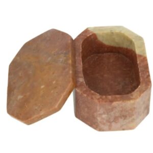 Speksteen doosje achthoek 8 cm groen