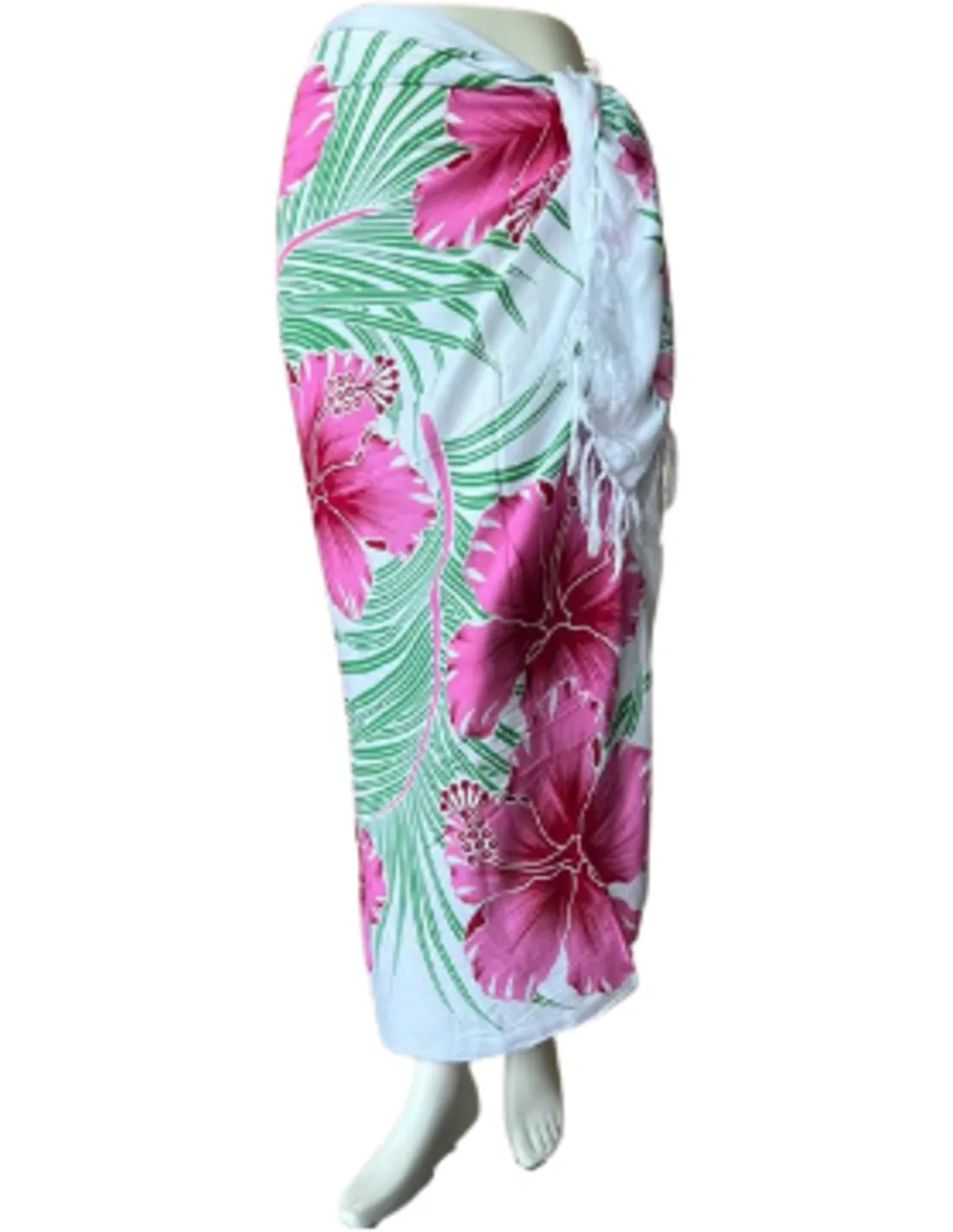Sarong - 003 - Bloemen roze van Om Namaste - Pareo Saunadoek Wikkeljurk
