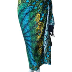 Sarong - 008 - Mandala blauw/groen van Om Namaste - Pareo Saunadoek Wikkeljurk