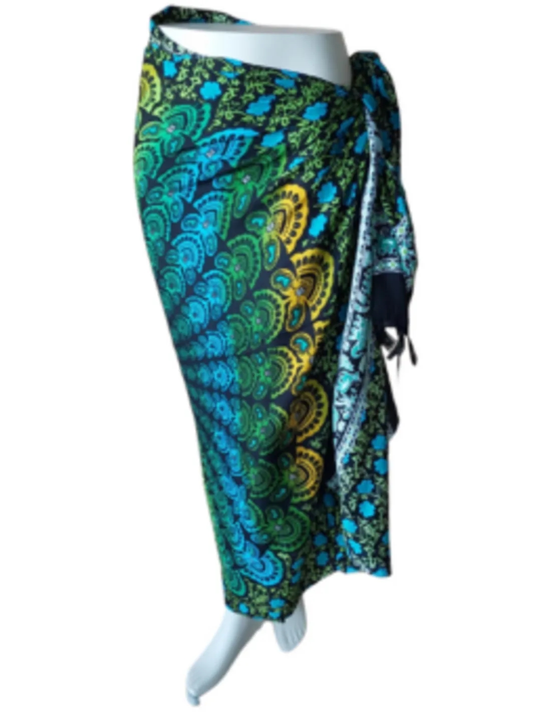 Sarong - 008 - Mandala blauw/groen van Om Namaste - Pareo Saunadoek Wikkeljurk