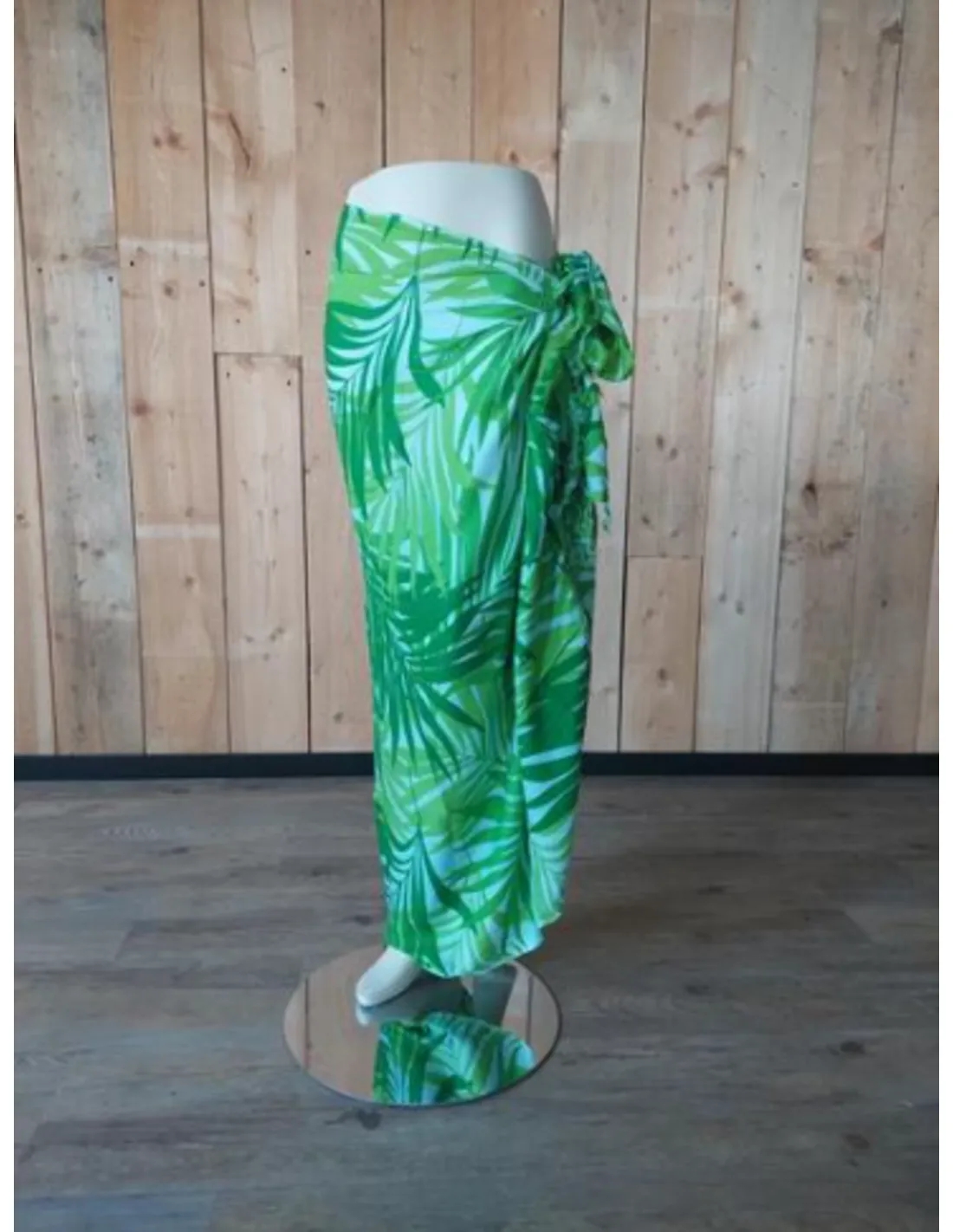 Sarong - 010 - Bamboebladeren groen van Om Namaste - Pareo Saunadoek Wikkeljurk - Image 2