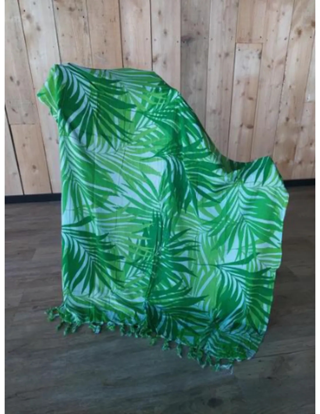 Sarong - 010 - Bamboebladeren groen van Om Namaste - Pareo Saunadoek Wikkeljurk - Image 3
