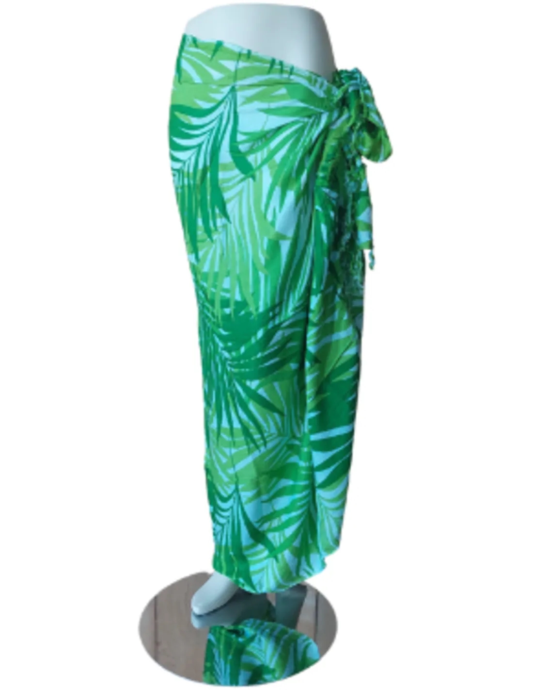 Sarong - 010 - Bamboebladeren groen van Om Namaste - Pareo Saunadoek Wikkeljurk - Image 4