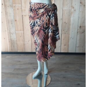 Sarong - 012 - Bamboebladeren bruin van Om Namaste - Pareo Saunadoek Wikkeljurk