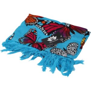 Sarong - 403 - vlinders - turquoise van Om Namaste - Pareo Saunadoek Wikkeljurk