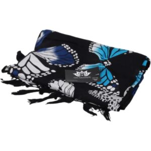Sarong - 405 - vlinders - zwart van Om Namaste - Pareo Saunadoek Wikkeljurk