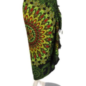 Sarong - 426 - Bloemrijke Mandala - Groen van Om Namaste - Pareo Saunadoek Wikkeljurk