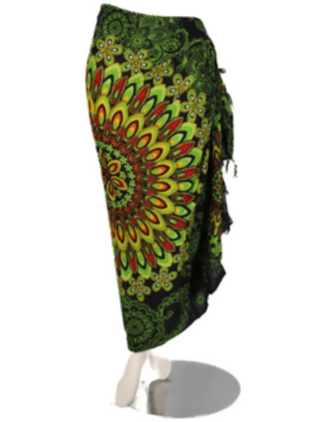 Sarong - 426 - Bloemrijke Mandala - Groen van Om Namaste - Pareo Saunadoek Wikkeljurk