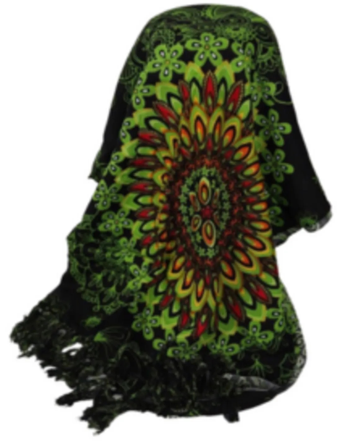 Sarong - 426 - Bloemrijke Mandala - Groen van Om Namaste - Pareo Saunadoek Wikkeljurk - Image 2