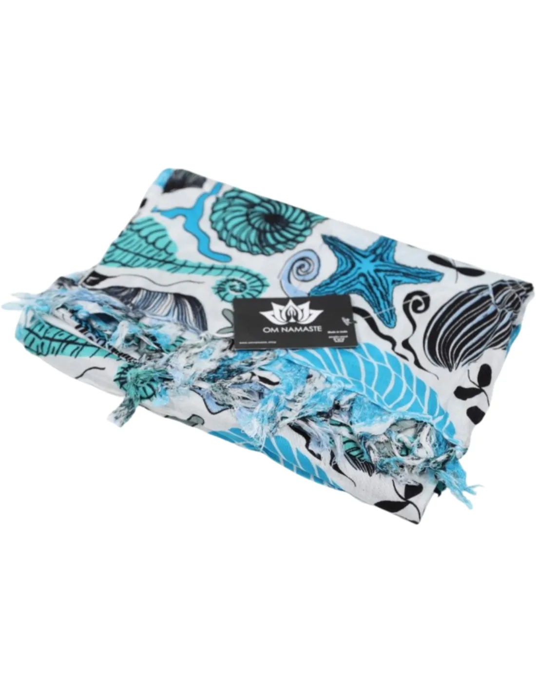 Sarong - 506 - zeedieren - wit van Om Namaste - Pareo Saunadoek Wikkeljurk - Image 2
