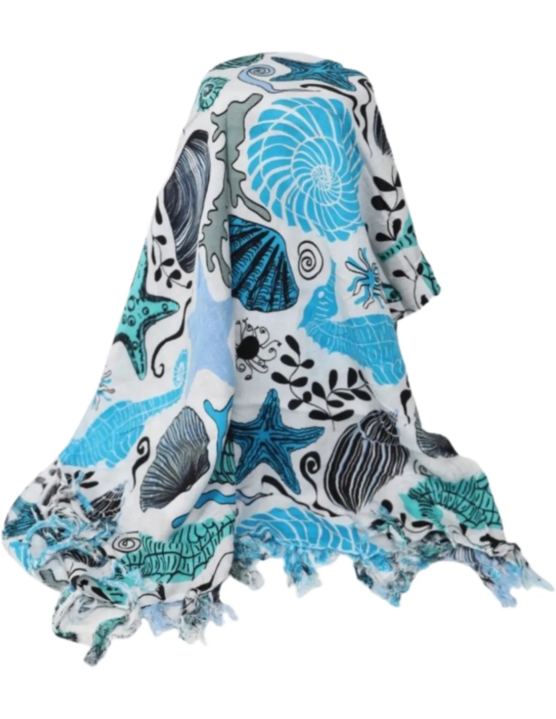 Sarong - 506 - zeedieren - wit van Om Namaste - Pareo Saunadoek Wikkeljurk - Image 3