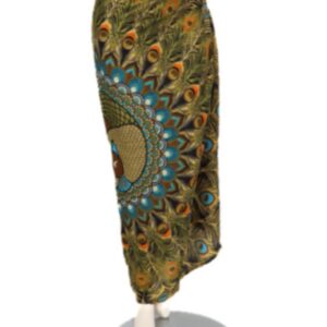 Sarong - 517 - Pauw - Beige&Blauw van Om Namaste - Pareo Saunadoek Wikkeljurk