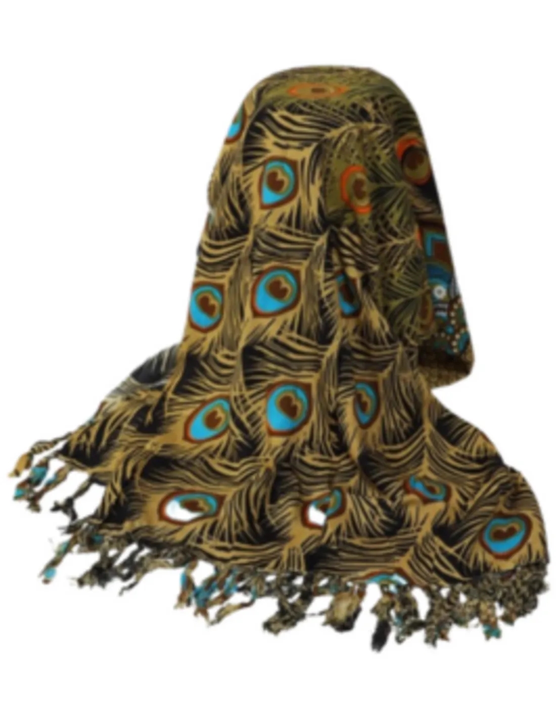 Sarong - 517 - Pauw - Beige&Blauw van Om Namaste - Pareo Saunadoek Wikkeljurk - Image 2