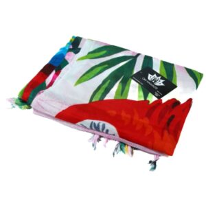 Sarong - 621 - Papegaai - wit van Om Namaste - Pareo Saunadoek Wikkeljurk