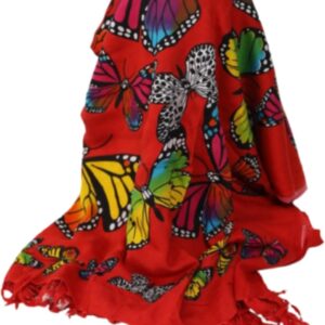 Sarong - 321 - vlinders - rood van Om Namaste - Pareo Saunadoek Wikkeljurk