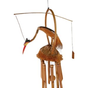 Bamboe windgong met kraanvogel