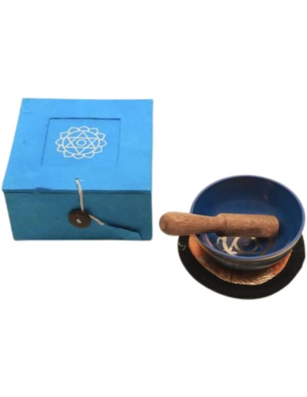 Klankschaal-Chakra-Blauw-5ste chakra-geschenkset-8cm