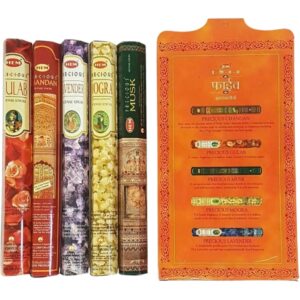 Precious 5 HEM wierook - 100 stokjes - Chandan, Roos, Musk, Mogra en Lavendel