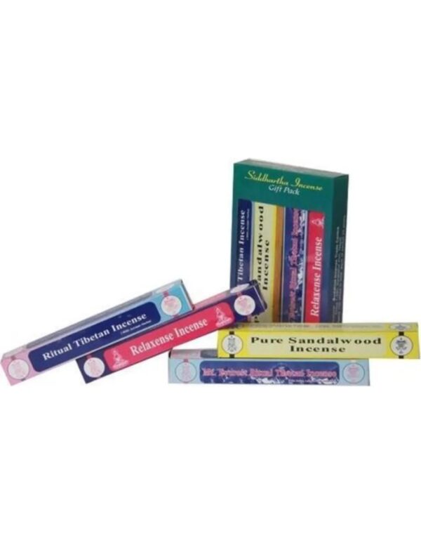 Tibetaanse Wierook Siddhartha gift pack - 4 Verschillende Geuren in één Pak - Natuurlijke Ingrediënten - Dikke Stokjes zonder ba