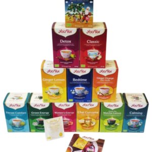 Yogi Tea top 12 - 12 pakjes x 17 theezakjes - incl. gratis Yogi Tea Sun Salutation Brochure en een gratis theezakje.