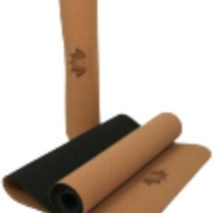 Om Namaste Cork-Kurk-TPE yogamat zwart