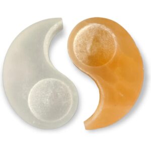 Seleniet Waxinehouder Yin Yang voor 2 waxinelichtjes - 11cm