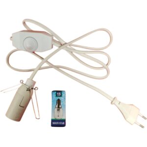 Stekkerlampje en kabel met dimmer voor Zoutlamp - E14 fitting + lampje